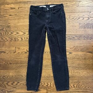 Anthropologie Pilcro Corduroy Pants Women's Sz. 26 High-Rise Skinny Gray Preppy